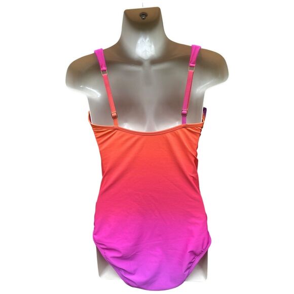NWT Bleu Rod Beattie Ombre Shirred One Piece Swimsuit Size 8 Underwire Resort - Picture 3 of 16